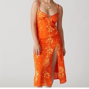 Urban Outfitters Dara Lace Trim Midi Dress